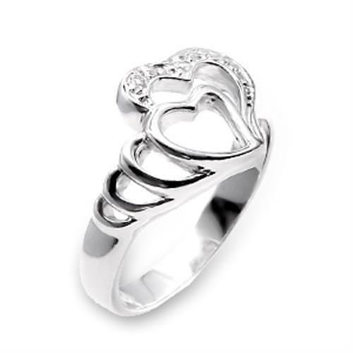 LOVCIA Sterling Silver Ring with Clear AAA CZ Center Stone, High-Polished Finish - Buy stylish Rings for women - Shop latest Ring design - Trendy Rings - Unique fashion Rings - Find the perfect Ring