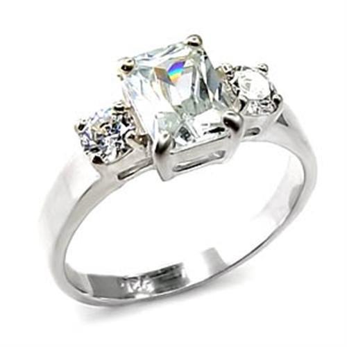 LOVCIA Elegant High-Polish 925 Sterling Silver Ring with Clear AAA Grade CZ Stone - Buy stylish Rings for women - Shop latest Ring design - Trendy Rings - Unique fashion Rings - Find the perfect Ring