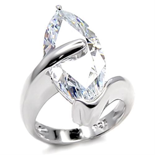 LOVCIA Rhodium-Plated 925 Silver Ring with Clear AAA CZ Stone - Buy stylish Rings for women - Shop latest Ring design - Trendy Rings - Unique fashion Rings - Find the perfect Ring