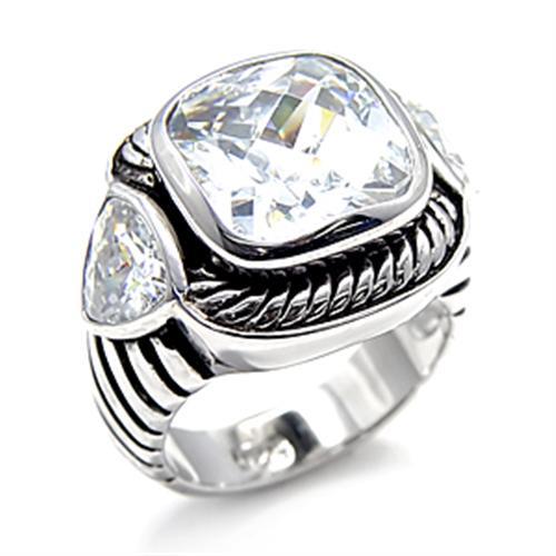 LOVCIA Rhodium-Plated Sterling Silver Ring with Clear AAA CZ Stone - Buy stylish Rings for women - Shop latest Ring design - Trendy Rings - Unique fashion Rings - Find the perfect Ring