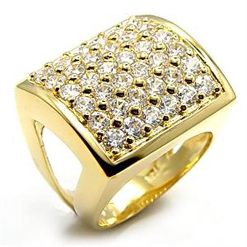 LOVCIA Gold-Plated Brass Ring with Clear AAA Cubic Zirconia Stone - Buy stylish Rings for women - Shop latest Ring design - Trendy Rings - Unique fashion Rings - Find the perfect Ring