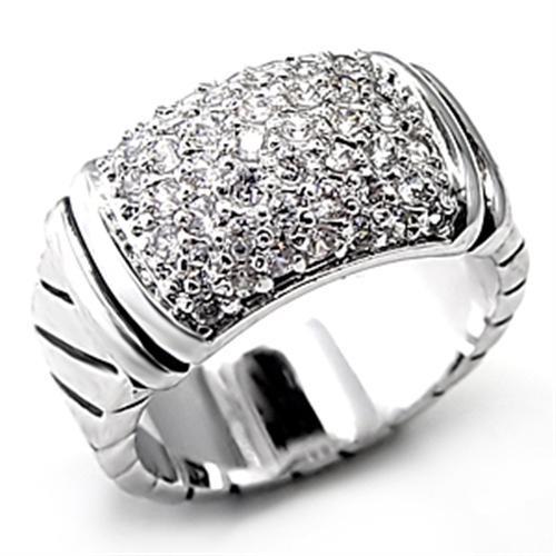 LOVCIA Rhodium-Plated Brass Ring with Clear AAA Cubic Zirconia - Buy stylish Rings for women - Shop latest Ring design - Trendy Rings - Unique fashion Rings - Find the perfect Ring