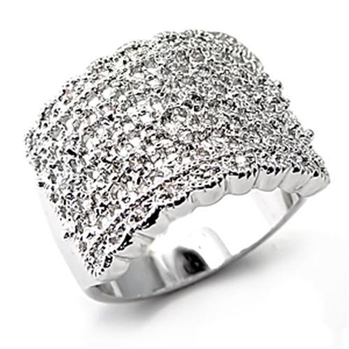 LOVCIA Rhodium-Plated Brass Ring with Clear AAA Cubic Zirconia - Buy stylish Rings for women - Shop latest Ring design - Trendy Rings - Unique fashion Rings - Find the perfect Ring