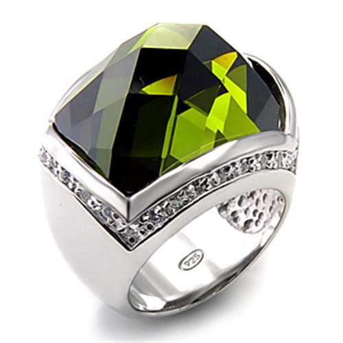 LOVCIA Olivine AAA Grade CZ Rhodium-Plated Sterling Silver Ring - Buy stylish Rings for women - Shop latest Ring design - Trendy Rings - Unique fashion Rings - Find the perfect Ring