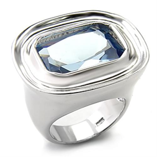 LOVCIA Rhodium-Plated 925 Sterling Silver Ring with Sea Blue Synthetic Spinel - Buy stylish Rings for women - Shop latest Ring design - Trendy Rings - Unique fashion Rings - Find the perfect Ring