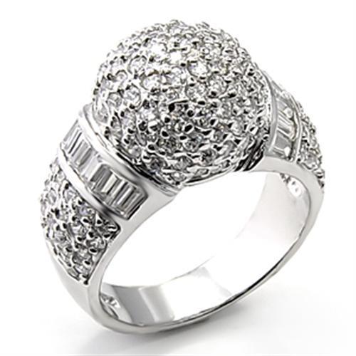 LOVCIA Elegant Rhodium-Plated 925 Sterling Silver Ring with Clear AAA CZ Stones - Buy stylish Rings for women - Shop latest Ring design - Trendy Rings - Unique fashion Rings - Find the perfect Ring