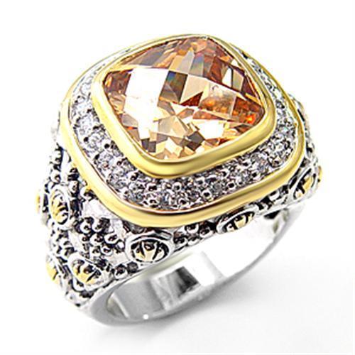 LOVCIA Champagne CZ 925 Sterling Silver Ring with Reverse Two-Tone Finish - Buy stylish Rings for women - Shop latest Ring design - Trendy Rings - Unique fashion Rings - Find the perfect Ring