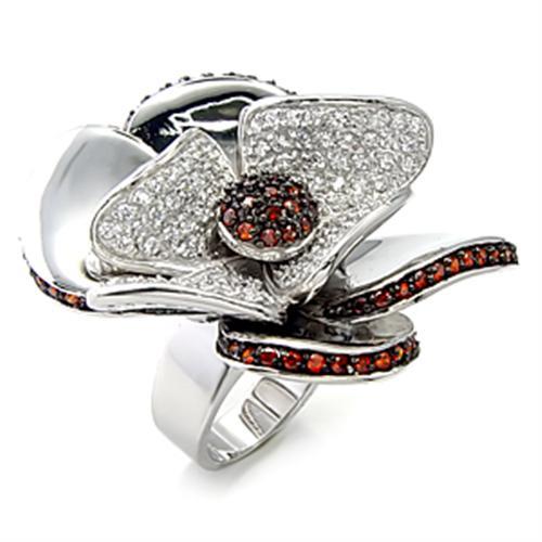 LOVCIA Sterling Silver Ring with Rhodium & Ruthenium Finish and Garnet AAA CZ Stone - Buy stylish Rings for women - Shop latest Ring design - Trendy Rings - Unique fashion Rings - Find the perfect Ring