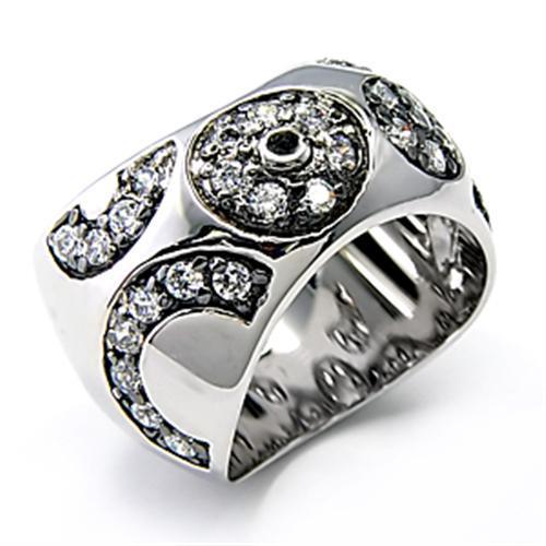 LOVCIA Sterling Silver Ring with Rhodium and Ruthenium Finish Featuring Clear AAA Grade CZ - Buy stylish Rings for women - Shop latest Ring design - Trendy Rings - Unique fashion Rings - Find the perfect Ring