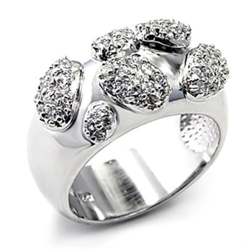 LOVCIA Sterling Silver Rhodium-Plated Ring with Clear AAA CZ Stone - Buy stylish Rings for women - Shop latest Ring design - Trendy Rings - Unique fashion Rings - Find the perfect Ring