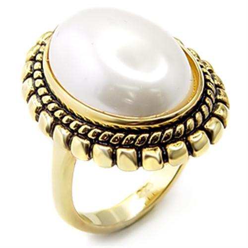 LOVCIA Gold-Plated Sterling Silver 925 Ring with White Synthetic Pearl - Buy stylish Rings for women - Shop latest Ring design - Trendy Rings - Unique fashion Rings - Find the perfect Ring