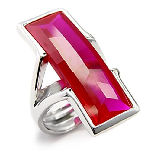 LOVCIA Rhodium-Plated 925 Sterling Silver Ring with Ruby-Colored Synthetic Garnet - Buy stylish Rings for women - Shop latest Ring design - Trendy Rings - Unique fashion Rings - Find the perfect Ring