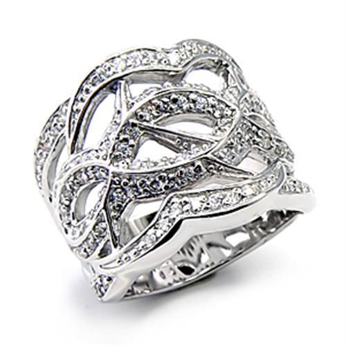 LOVCIA Elegant High-Polish 925 Sterling Silver Ring with Clear AAA Grade CZ Stone - Buy stylish Rings for women - Shop latest Ring design - Trendy Rings - Unique fashion Rings - Find the perfect Ring