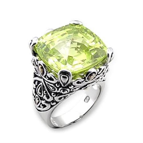 LOVCIA Apple Green AAA Grade CZ Reverse Two-Tone 925 Sterling Silver Ring - Buy stylish Rings for women - Shop latest Ring design - Trendy Rings - Unique fashion Rings - Find the perfect Ring