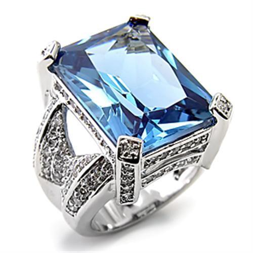 LOVCIA London Blue Spinel Ring in Rhodium-Plated 925 Sterling Silver with AAA CZ - Buy stylish Rings for women - Shop latest Ring design - Trendy Rings - Unique fashion Rings - Find the perfect Ring