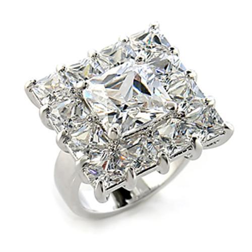 LOVCIA Rhodium-Plated Brass Ring Featuring Clear AAA Grade Cubic Zirconia - Buy stylish Rings for women - Shop latest Ring design - Trendy Rings - Unique fashion Rings - Find the perfect Ring