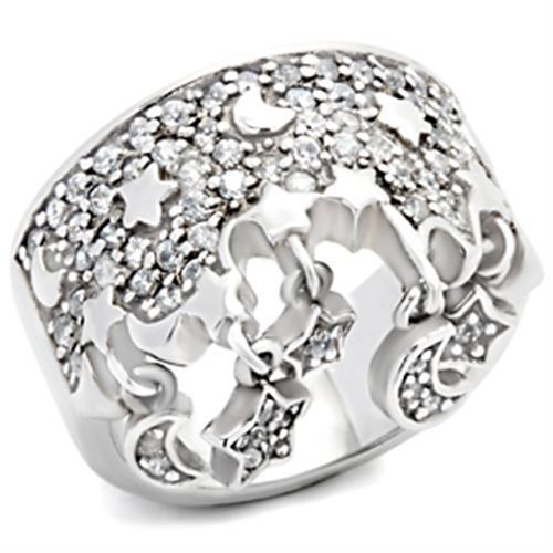 LOVCIA Rhodium-Plated Sterling Silver Ring with Clear AAA CZ Stone - Buy stylish Rings for women - Shop latest Ring design - Trendy Rings - Unique fashion Rings - Find the perfect Ring