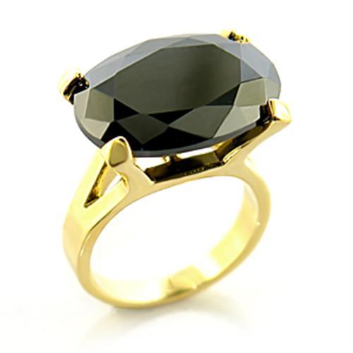 LOVCIA Jet Black AAA Grade CZ Gold Plated Brass Ring - Buy stylish Rings for women - Shop latest Ring design - Trendy Rings - Unique fashion Rings - Find the perfect Ring