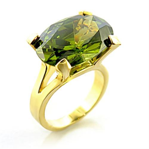 LOVCIA Olivine Gold-Plated Brass Ring with Premium CZ Stone - Buy stylish Rings for women - Shop latest Ring design - Trendy Rings - Unique fashion Rings - Find the perfect Ring