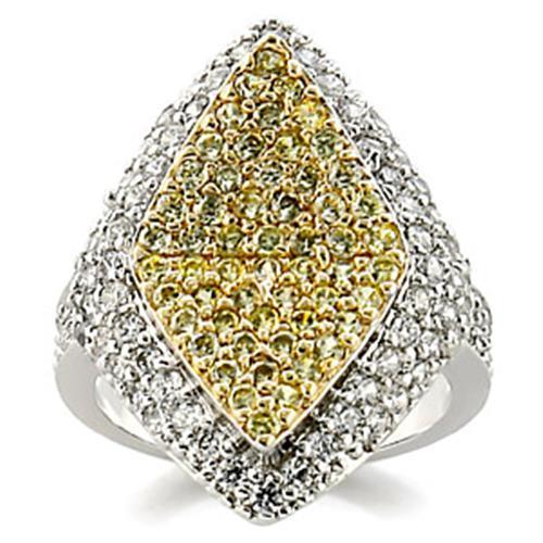 LOVCIA Two-Tone Brass Ring with Clear AAA CZ Stone - Buy stylish Rings for women - Shop latest Ring design - Trendy Rings - Unique fashion Rings - Find the perfect Ring