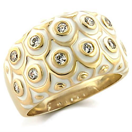 LOVCIA Elegant Gold-Plated Brass Ring with Clear AAA CZ Stone - Buy stylish Rings for women - Shop latest Ring design - Trendy Rings - Unique fashion Rings - Find the perfect Ring