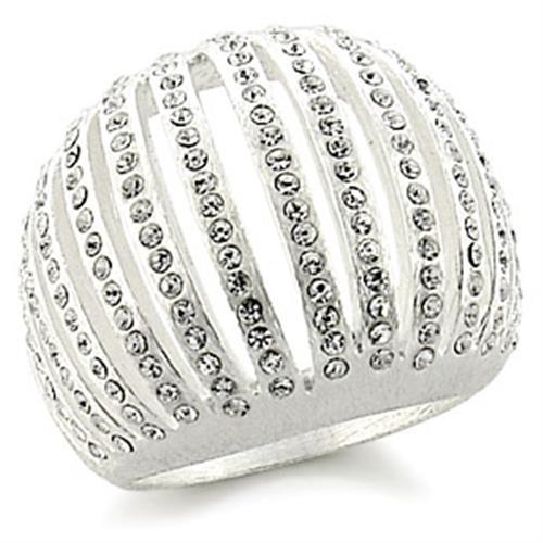 LOVCIA Elegant Silver Brass Ring with Clear Top Grade Crystal - Buy stylish Rings for women - Shop latest Ring design - Trendy Rings - Unique fashion Rings - Find the perfect Ring