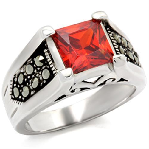 LOVCIA Vintage Finish 925 Sterling Silver Ring with Garnet-Colored AAA Grade CZ - Buy stylish Rings for women - Shop latest Ring design - Trendy Rings - Unique fashion Rings - Find the perfect Ring