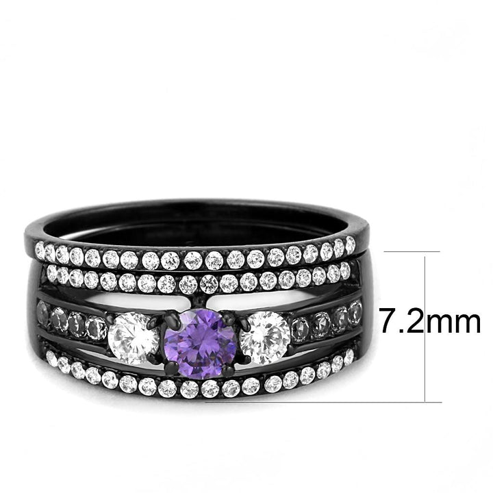 LOVCIA Amethyst AAA Grade CZ Ion Plated Stainless Steel Ring - Buy stylish Rings for women - Shop latest Ring design - Trendy Rings - Unique fashion Rings - Find the perfect Ring