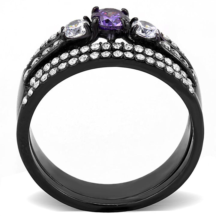 LOVCIA Amethyst AAA Grade CZ Ion Plated Stainless Steel Ring - Buy stylish Rings for women - Shop latest Ring design - Trendy Rings - Unique fashion Rings - Find the perfect Ring