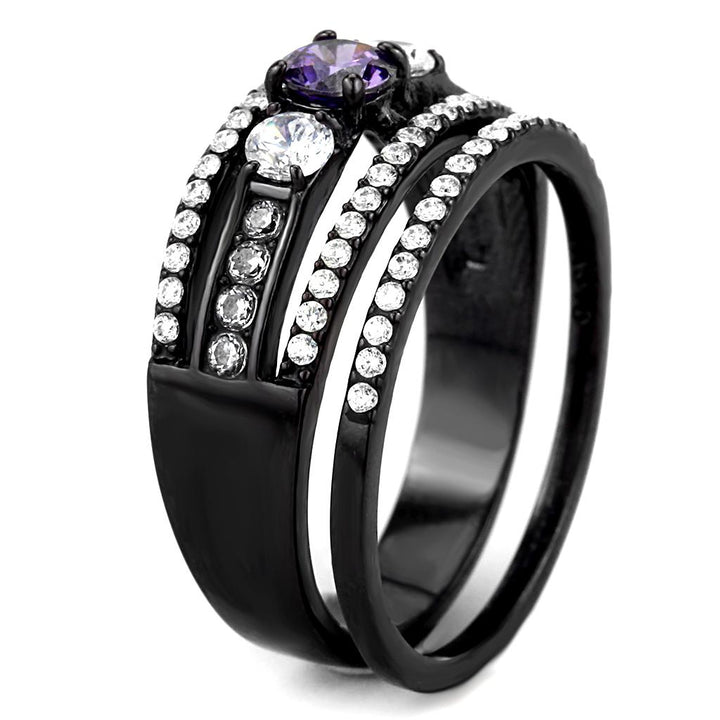 LOVCIA Amethyst AAA Grade CZ Ion Plated Stainless Steel Ring - Buy stylish Rings for women - Shop latest Ring design - Trendy Rings - Unique fashion Rings - Find the perfect Ring