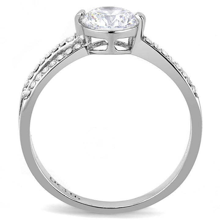 LOVCIA Sleek Stainless Steel Ring with Clear AAA Grade CZ Stone - Buy stylish Rings for women - Shop latest Ring design - Trendy Rings - Unique fashion Rings - Find the perfect Ring