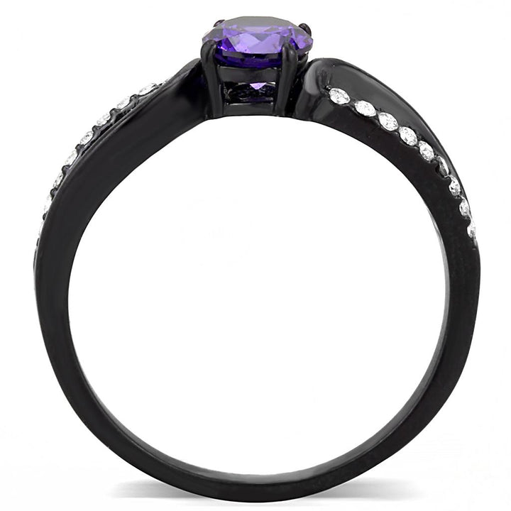 LOVCIA Amethyst CZ Stainless Steel Ring with Ion Plating Finish - Buy stylish Rings for women - Shop latest Ring design - Trendy Rings - Unique fashion Rings - Find the perfect Ring