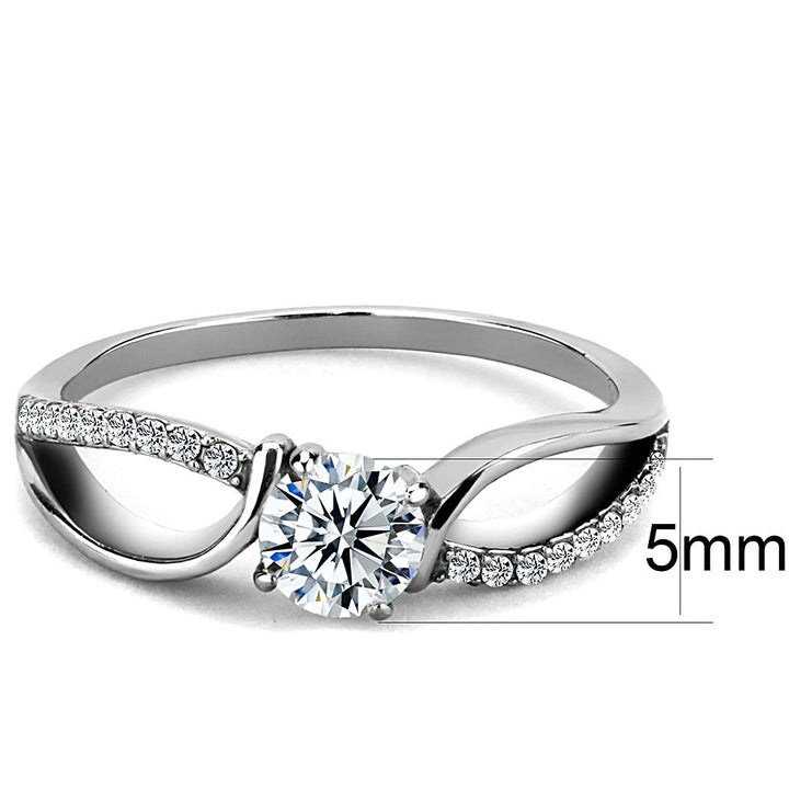 LOVCIA Stainless Steel Ring with Clear AAA Grade CZ Stone, High Polish Finish - Buy stylish Rings for women - Shop latest Ring design - Trendy Rings - Unique fashion Rings - Find the perfect Ring