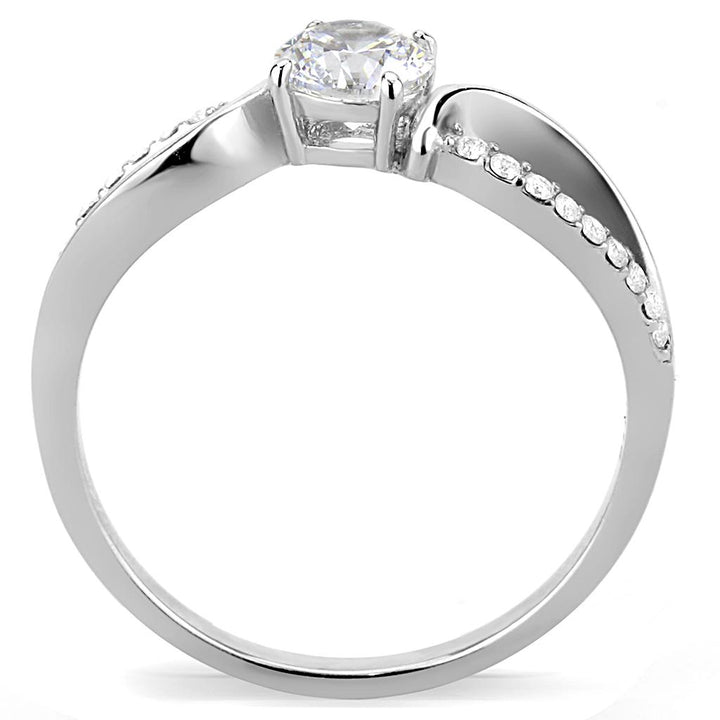 LOVCIA Stainless Steel Ring with Clear AAA Grade CZ Stone, High Polish Finish - Buy stylish Rings for women - Shop latest Ring design - Trendy Rings - Unique fashion Rings - Find the perfect Ring