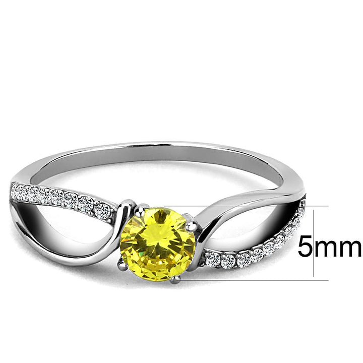 LOVCIA Stainless Steel High Polish Ring with AAA Topaz-Colored CZ Stone - Buy stylish Rings for women - Shop latest Ring design - Trendy Rings - Unique fashion Rings - Find the perfect Ring