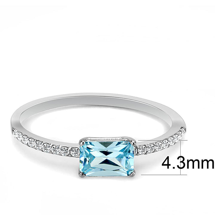 LOVCIA Sea Blue AAA CZ Stainless Steel Ring - High Polished Finish - Buy stylish Rings for women - Shop latest Ring design - Trendy Rings - Unique fashion Rings - Find the perfect Ring