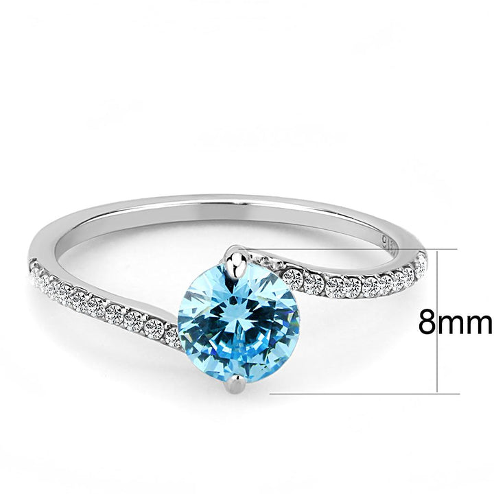 LOVCIA Stainless Steel Sea Blue CZ Ring with High Polish Finish - Buy stylish Rings for women - Shop latest Ring design - Trendy Rings - Unique fashion Rings - Find the perfect Ring