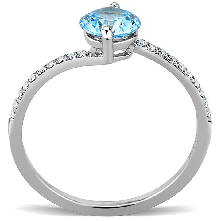 LOVCIA Stainless Steel Sea Blue CZ Ring with High Polish Finish - Buy stylish Rings for women - Shop latest Ring design - Trendy Rings - Unique fashion Rings - Find the perfect Ring