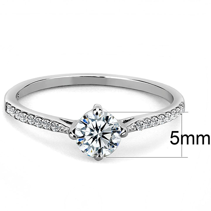 LOVCIA Stainless Steel Ring with Clear AAA Grade CZ and High Polish Finish - Buy stylish Rings for women - Shop latest Ring design - Trendy Rings - Unique fashion Rings - Find the perfect Ring