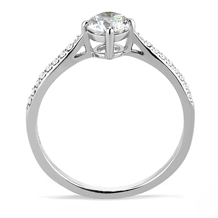 LOVCIA Stainless Steel Ring with Clear AAA Grade CZ and High Polish Finish - Buy stylish Rings for women - Shop latest Ring design - Trendy Rings - Unique fashion Rings - Find the perfect Ring