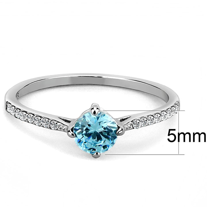 LOVCIA Sea Blue AAA Grade CZ Stainless Steel Ring, High Polished Finish - Buy stylish Rings for women - Shop latest Ring design - Trendy Rings - Unique fashion Rings - Find the perfect Ring