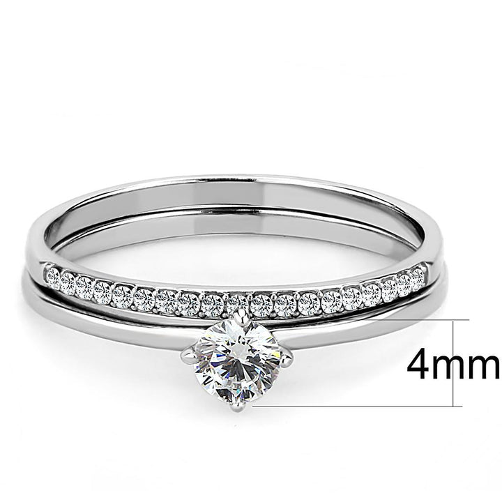 LOVCIA Stainless Steel Ring with Clear AAA CZ Stone, High Polished Finish - Buy stylish Rings for women - Shop latest Ring design - Trendy Rings - Unique fashion Rings - Find the perfect Ring