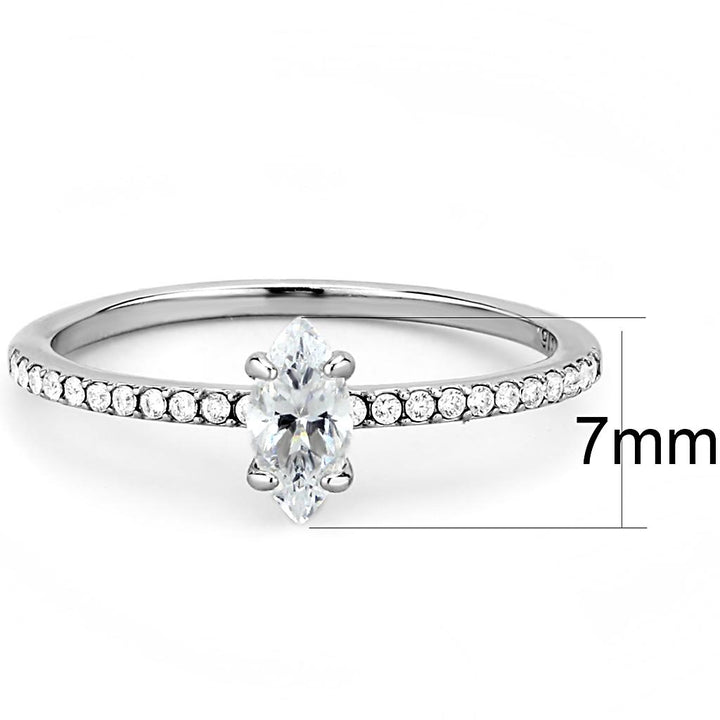 LOVCIA High Gloss Stainless Steel Ring with Clear Cubic Stone - Buy stylish Rings for women - Shop latest Ring design - Trendy Rings - Unique fashion Rings - Find the perfect Ring