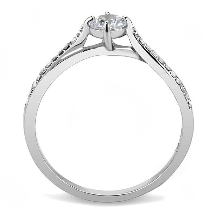 LOVCIA Elegant Stainless Steel Ring with Clear AAA Grade CZ Stone - Buy stylish Rings for women - Shop latest Ring design - Trendy Rings - Unique fashion Rings - Find the perfect Ring