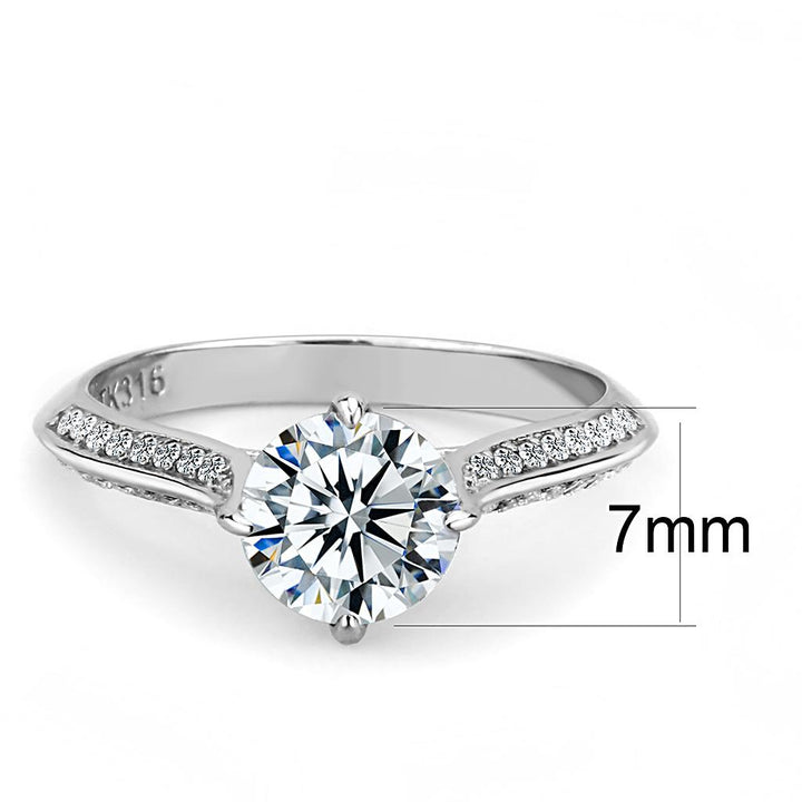 LOVCIA Stainless Steel Ring with Clear AAA Grade CZ, High Polished Finish - Buy stylish Rings for women - Shop latest Ring design - Trendy Rings - Unique fashion Rings - Find the perfect Ring