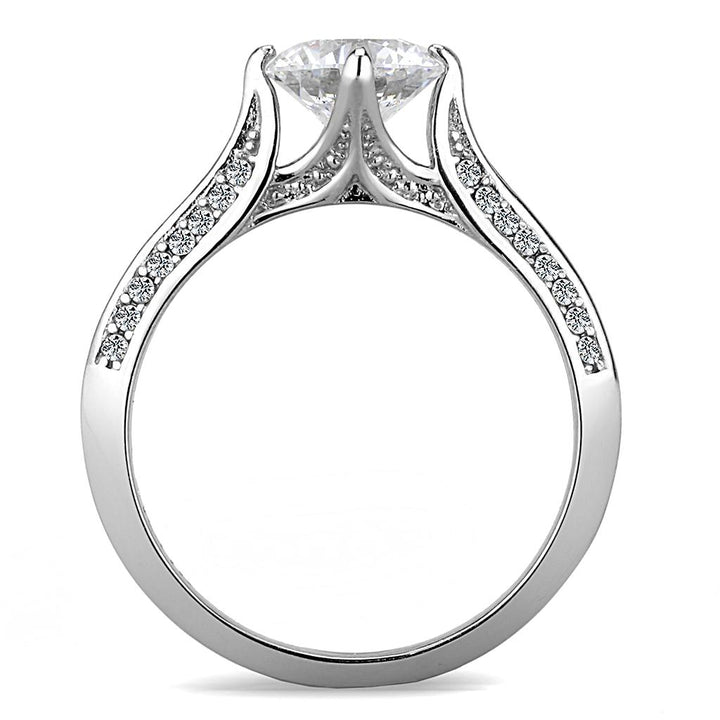 LOVCIA Stainless Steel Ring with Clear AAA Grade CZ, High Polished Finish - Buy stylish Rings for women - Shop latest Ring design - Trendy Rings - Unique fashion Rings - Find the perfect Ring