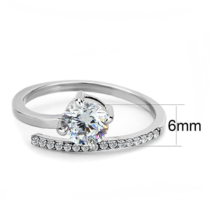 LOVCIA Sleek Stainless Steel Ring with Clear AAA CZ Stone - Buy stylish Rings for women - Shop latest Ring design - Trendy Rings - Unique fashion Rings - Find the perfect Ring