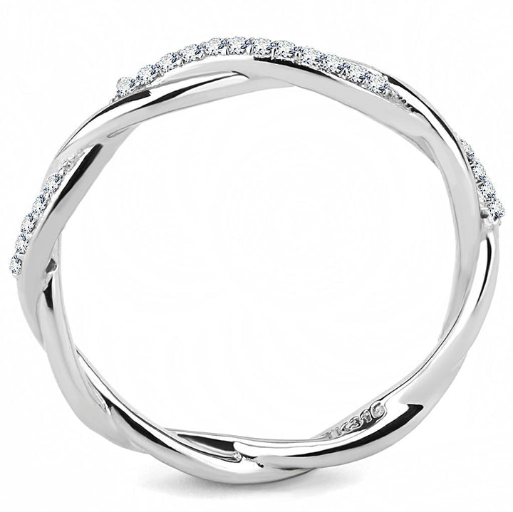 LOVCIA Sleek Stainless Steel Ring with Clear AAA Grade CZ Stone - Buy stylish Rings for women - Shop latest Ring design - Trendy Rings - Unique fashion Rings - Find the perfect Ring