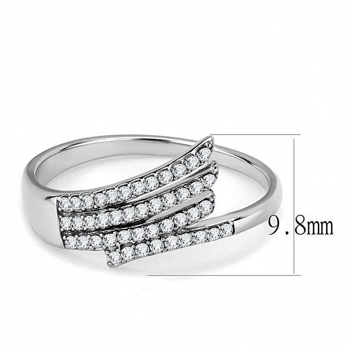 LOVCIA Stainless Steel Ring with Clear AAA Grade CZ and High Polished Finish - Buy stylish Rings for women - Shop latest Ring design - Trendy Rings - Unique fashion Rings - Find the perfect Ring