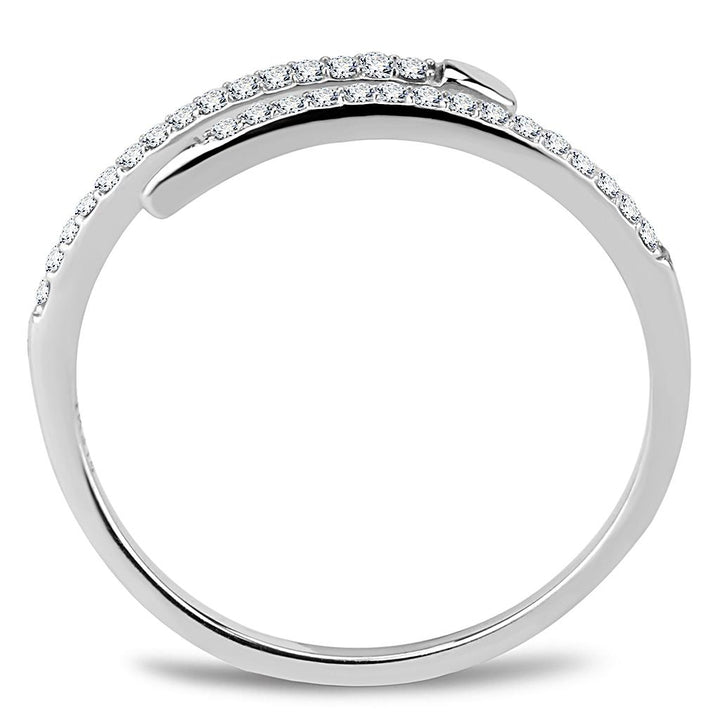 LOVCIA AAA Clear CZ Stainless Steel Ring, High Polished Finish - Buy stylish Rings for women - Shop latest Ring design - Trendy Rings - Unique fashion Rings - Find the perfect Ring